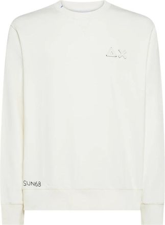 Sun 68 F45135/31 Vintage Fleece Sweatshirt - Heren - Sweatshirts - Wit - 3XL - Hoodies & sweatvesten