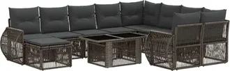 vidaXL Conjunto De Sof&aacute;s De Jard&iacute;n 11 Uds. Gris Y Gris Oscuro Vidaxl