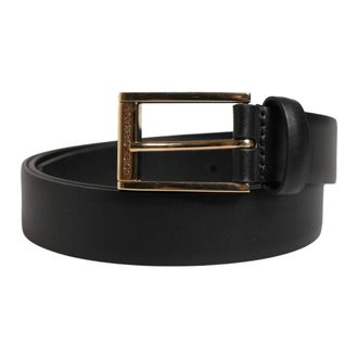Dolce & Gabbana Belts, male, Black, Size: ONE SIZE Classic Leather Metal Buckle Belt
