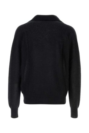 Tom Ford Mens Black Cashmere Blend Polo Shirt Exterior: Silk T-shirts And Polos