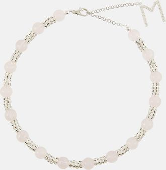 Magda Butrym Embellished necklace with rose quartz