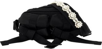 Simone Rocha Womens Pearl-Embellished Nylon Crossbody Bag Black