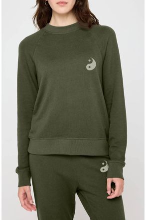 Spiritual Gangster Yin Yang Forever Crew Sweatshirt In Green