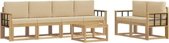 vidaXL Conjunto De Sof&aacute;s De Exterior 7 Uds. Y Beige Vidaxl