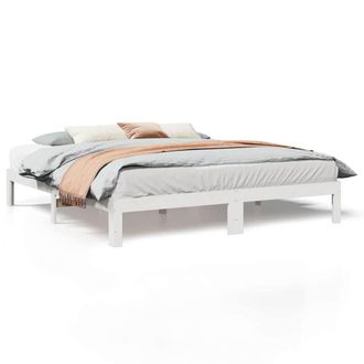 Berkfield Home Bed Frame without Mattress White 180x200 cm Super King Solid Wood Pine