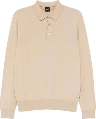 HUGO BOSS Gemello-P Knit Polo - Heren - Polos - Beige - 2XL - Katoen - Tops