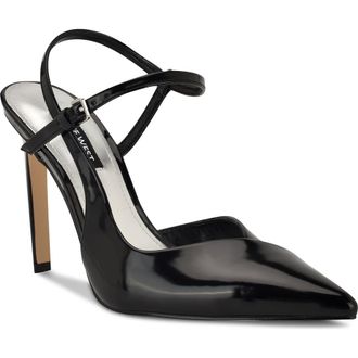 Nine West Franka Ankle Strap Pointed Toe Pump in Black at Nordstrom Rack, Size 6.5