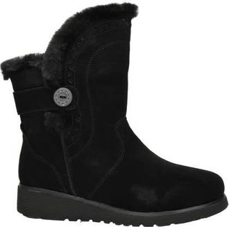 Skechers Wedge-Cozy Peak suède enkelboots zwart