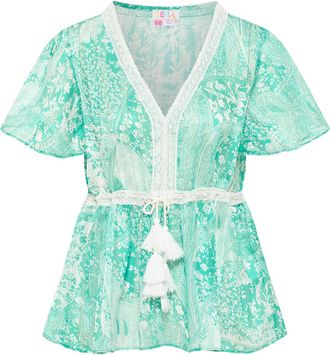 Izia Blouse Dames Groen Wit