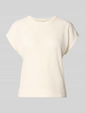 Christian Berg T-Shirt mit Strukturmuster und Rundhalsausschnitt in Offwhite, Gr&ouml;&szlig;e XXL