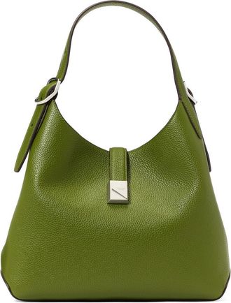 Kate Spade New York deco pebbled leather shoulder bag in Jungle Vine at Nordstrom