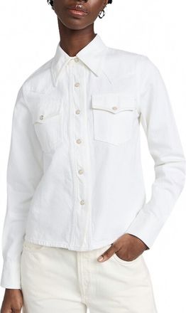 Closed Womens Western Denim Shirt In White