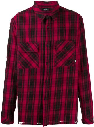 Marcelo Burlon County Check Shirt - Heren - Casual Overhemden - Rood - S - Katoen - Overhemden