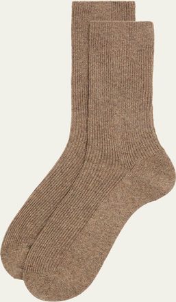 Loro Piana Mens Baby Cashmere Ribbed Crew Socks