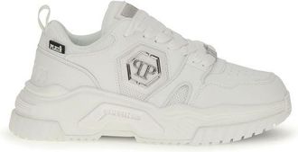 Philipp Plein White Polyester Athletic Mens Sneakers