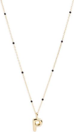 Argento Vivo Initial Pendant Necklace in Gold P at Nordstrom