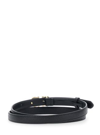 Ferragamo Womens Belt With Gancini Buckle Black Calf Leather