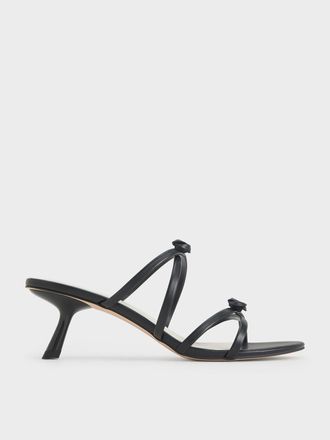 Charles & Keith Rose Strappy Slant-Heel Mules