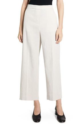 Theory Classic Straight Leg Good Linen Pants in White Clay at Nordstrom, Size 00