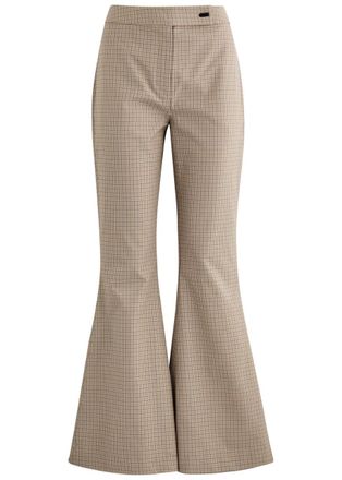 Clea Alessandra Checked Cotton-blend Trousers - Beige - S (UK8-10 / S)