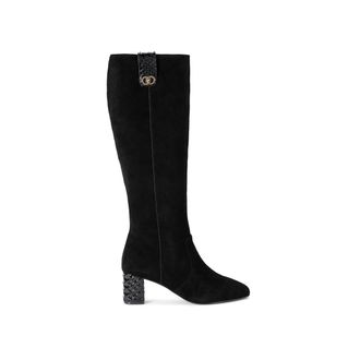 Kurt Geiger Womens Suede Chelsea Trim Knee Boots - Black - Size UK 3