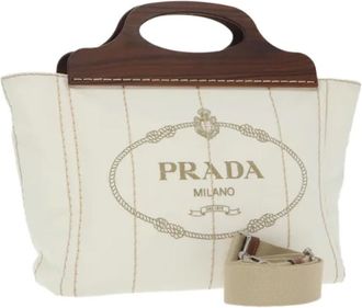 Prada Pre-owned Tote Bags, female, White, Size: ONE SIZE Pre-owned Tote Bag