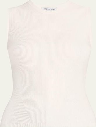 Veronica Beard Sid Ribbed Sleeveless Pullover
