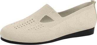 Generic Womens Fashion Fly Woven Breathable Mesh Slip On Casual Walking Shoe Comfortable Non Slip Lightweight Design for Everyday Wear (White, 5.5)