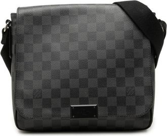 Louis Vuitton Damier Graphite Black Pvc Messenger Bag Shoulder Bag (Pre-Owned)