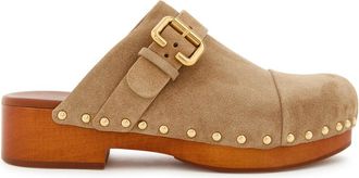 Chlo&eacute; Jeannette 40 Suede Clogs - Beige - 41 (IT41 / UK8)