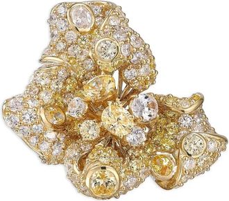 Anabela Chan Anello Mini Bloomingdale in oro giallo vermeil 18 carati