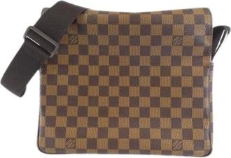 Louis Vuitton Pre-owned Cross Body Bags, male, Brown, Size: ONE SIZE Pre-owned Naviglio Damier Shoulder Bag