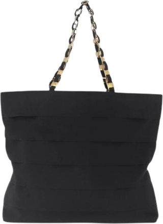 Ferragamo Pre-owned Canvas Tote Bag - Dames - Vintage Shopper - Zwart - ONE Size - Vintage
