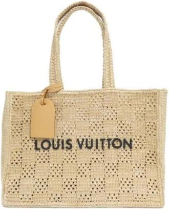 Louis Vuitton Pre-owned Damier Raffia Tote Bag - Dames - Vintage Shopper - Beige - ONE Size - Vintage