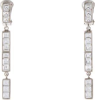 Alessandra Rich Silver Crystal Drop Earrings