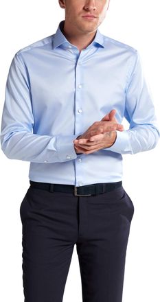 Eterna Long Sleeve Shirt Slim FIT Twill uni Light Blue