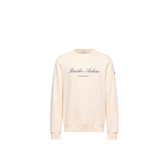 Moncler Cotton Blend Logo Sweatshirt White Size 3XL