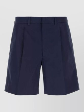 Prada poplin bermuda shorts belt loops pleats