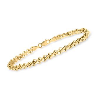 Ross-Simons 14kt Yellow Gold Double-Bar Link Bracelet