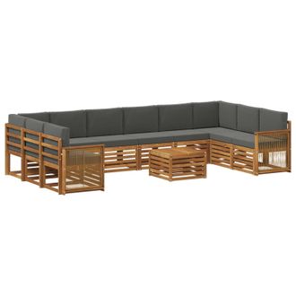 vidaXL Conjunto De Sof&aacute;s De Exterior 8 Pcs Natural Y Antracita Vidaxl