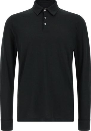 Zanone Black Ice Cotton Polo Shirt