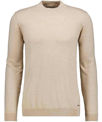 Ragman Rundhalspullover RAGMAN, Herren, Gr. 56, beige, melange, 820, 95% Baumwolle 5% Kaschmir, hoch geschlossener Ausschnitt, Pullover Rundhalspullover