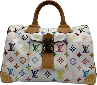 Louis Vuitton Pre-owned Womens Speedy 30 White Multicolor Monogram Canvas - One Size