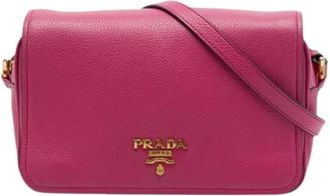 Prada Pre-owned Vintage Crossbody Bag - Dames - Vintage Schoudertas - Roze - ONE Size - Leer - Vintage