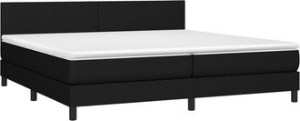 vidaXL Vidaxl - Cama Box Spring Con Colch&oacute;n Led Tela Negro 200x200 Cm