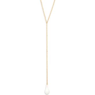 Toteme Crystal Drop Necklace in White/Gold at Nordstrom
