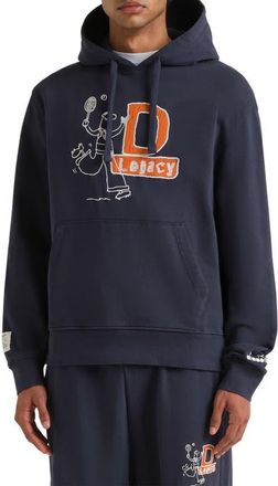 Diadora Legacy Embroidered Fleece Hoodie in Blue Denim at Nordstrom, Size Xx-Large