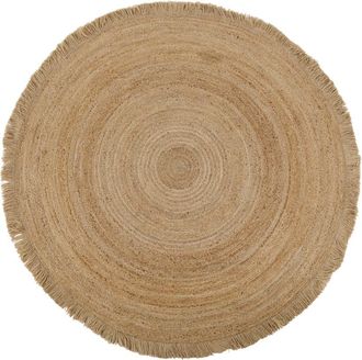 Maisons du monde Alfombra de yute tejido con flecos D. 180 cm