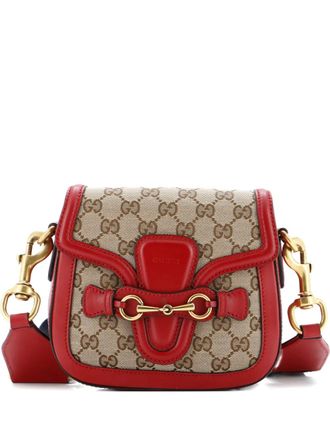 Gucci Lady Web Shoulder Bag GG Canvas Small crossbody bag - Bruin