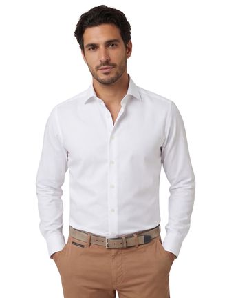 Olymp katoenen Olymp overhemd effen wit slim fit